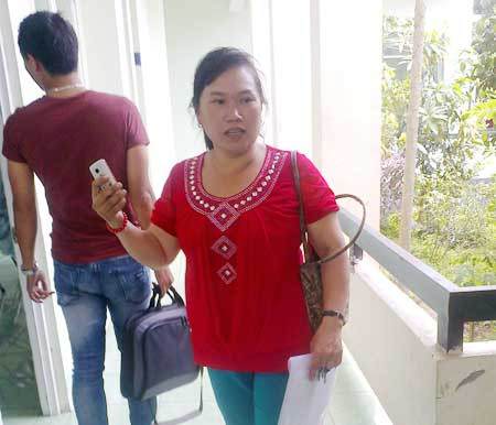 Bà Tuyết tại cơ quan Công an