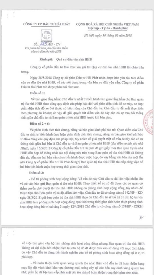 Chủ đầu tư lên tiếng về yêu cầu 8 điểm của cư dân Tân Tây Đô ảnh 4