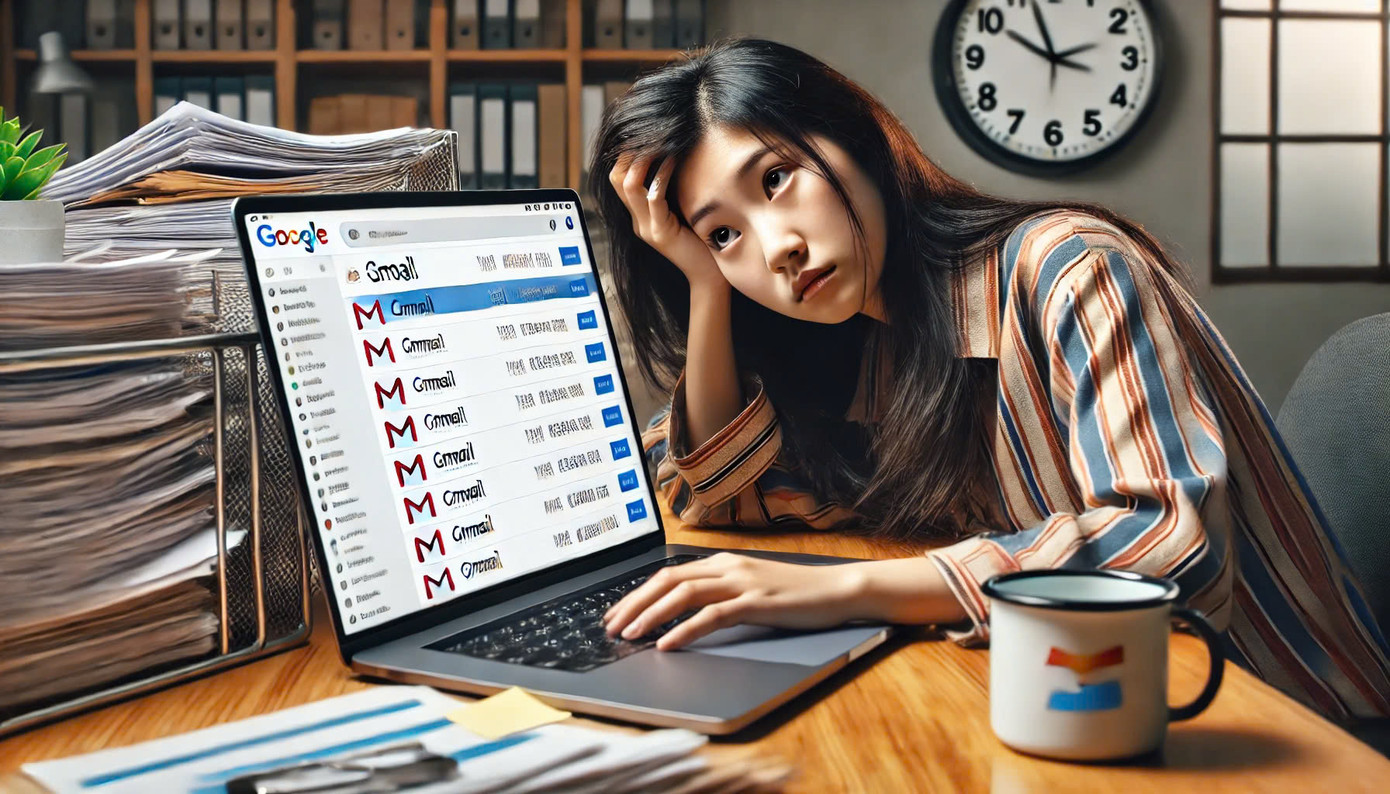 36% nhân viên Gen Z trong diện khảo sát thừa nhận có hơn 1.000 email chưa đọc trong hộp thư. (Ảnh minh họa bởi AI)