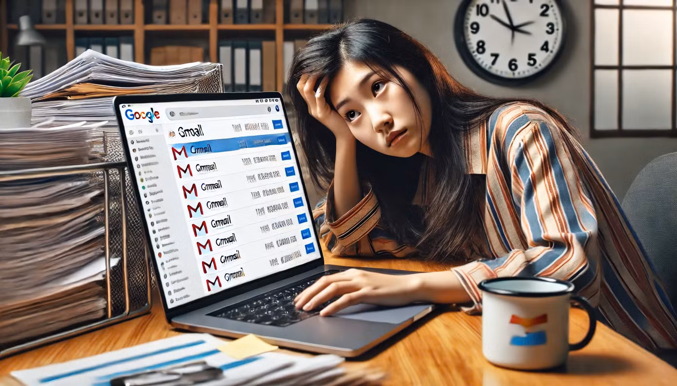 36% nhân viên Gen Z trong diện khảo sát thừa nhận có hơn 1.000 email chưa đọc trong hộp thư. (Ảnh minh họa bởi AI)