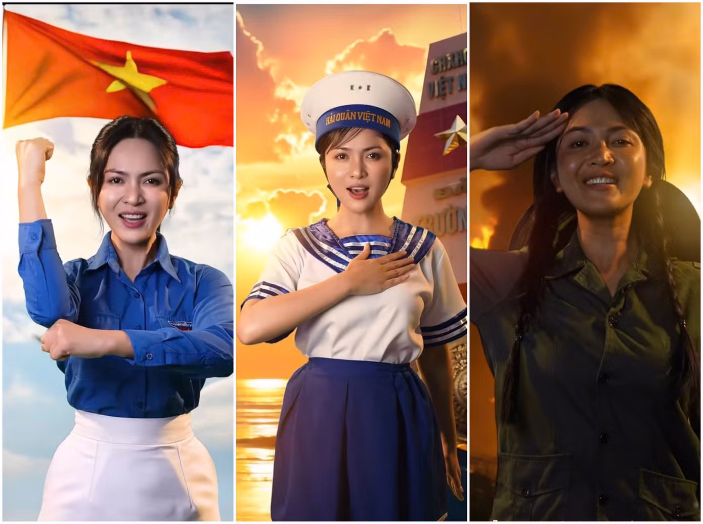 Nữ ca sĩ Nguyễn Duyên Quỳnh và màn "biến hình" đầu tư khi tham gia trào lưu nhảy yêu nước. (Ảnh chụp màn hình)