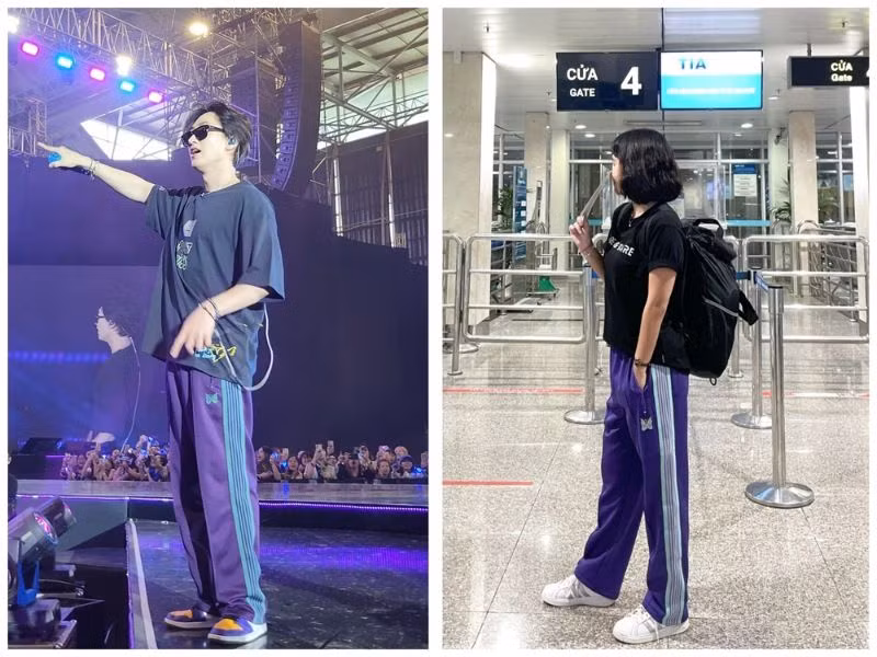 Fan hâm mộ “cheap moment” cùng chiếc quần tím mà EunHyuk (nhóm Super Junior) diện khi đến Việt Nam.