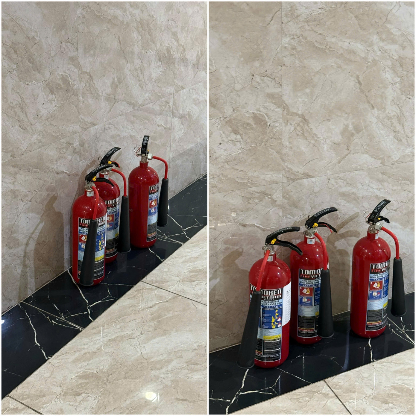 Một số nhà trọ trang bị dụng cụ phòng cháy theo quy định.