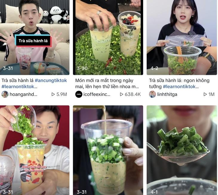 Trà sữa hành lá, món đồ uống "hot trend" đợt Cá tháng Tư năm nay. Trà sữa hành lá, món đồ uống "hot trend" đợt Cá tháng Tư năm nay.