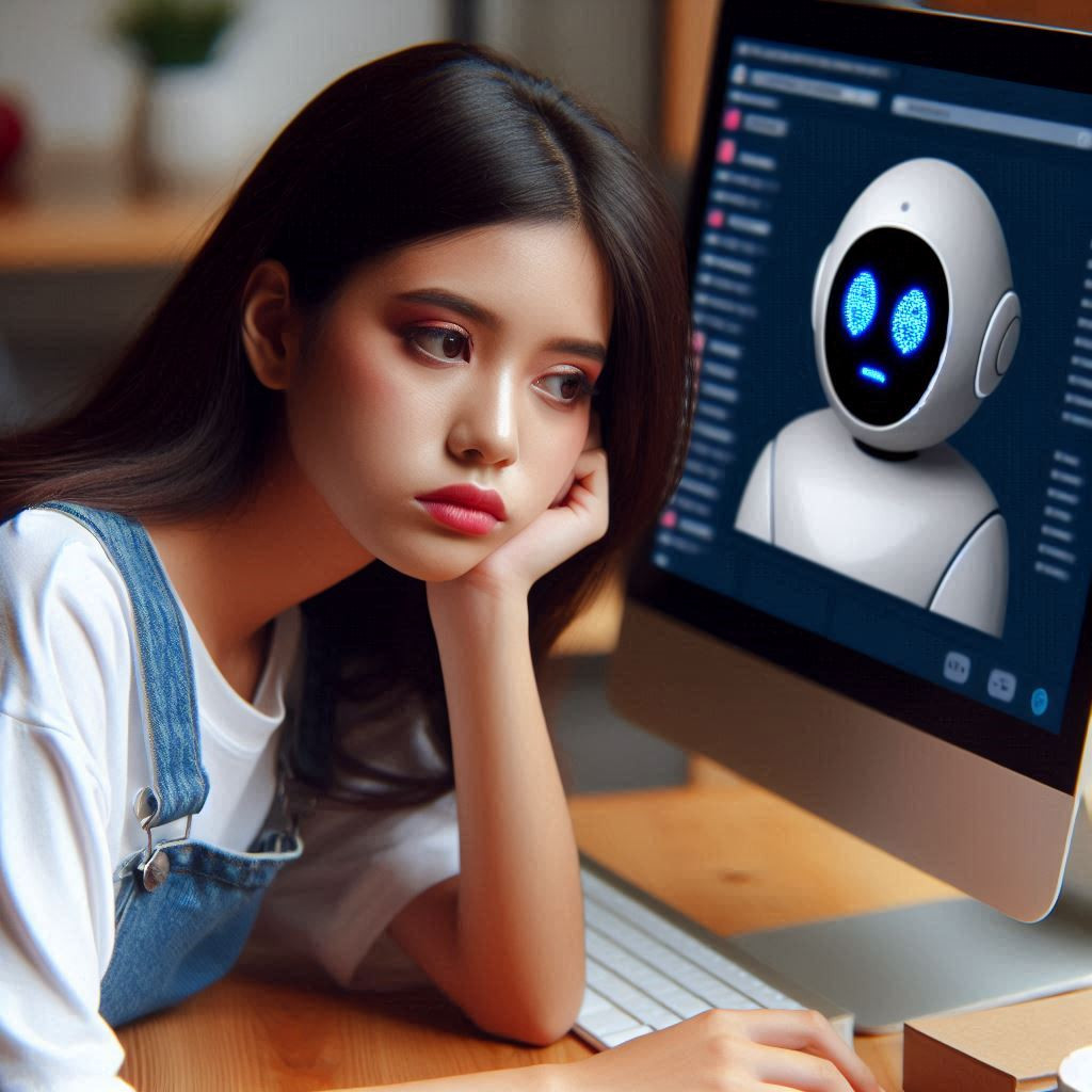 "Việc tư duy và xử lý thông tin vẫn cần dựa vào bản thân mình để tránh phụ thuộc, dựa dẫm quá mức vào máy móc, công nghệ" (Ảnh minh họa bởi AI)