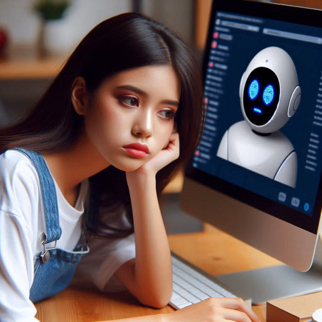 "Việc tư duy và xử lý thông tin vẫn cần dựa vào bản thân mình để tránh phụ thuộc, dựa dẫm quá mức vào máy móc, công nghệ" (Ảnh minh họa bởi AI)