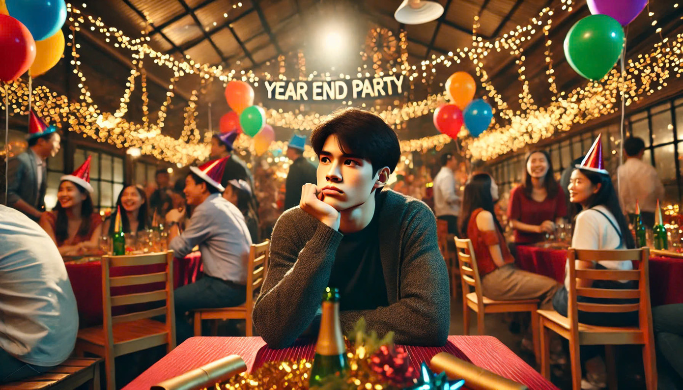 Nhiều bạn trẻ ngán ngẩm với những buổi tiệc Year End Party. (Ảnh minh họa bởi AI) Nhiều bạn trẻ ngán ngẩm với những buổi tiệc Year End Party. (Ảnh minh họa bởi AI)