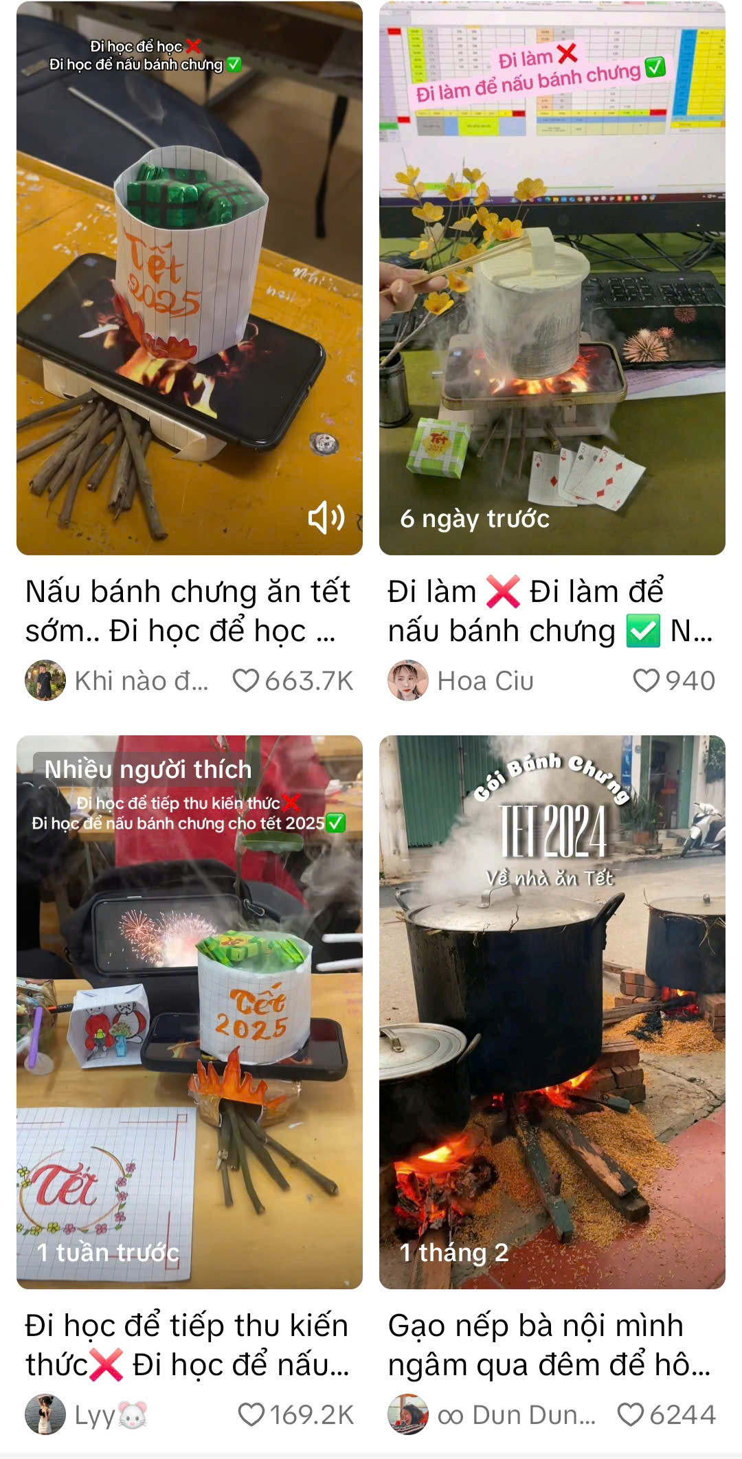 Những nồi bánh chưng được làm cầu kỳ, tỉ mỉ. (Ảnh chụp màn hình) Những nồi bánh chưng được làm cầu kỳ, tỉ mỉ. (Ảnh chụp màn hình)