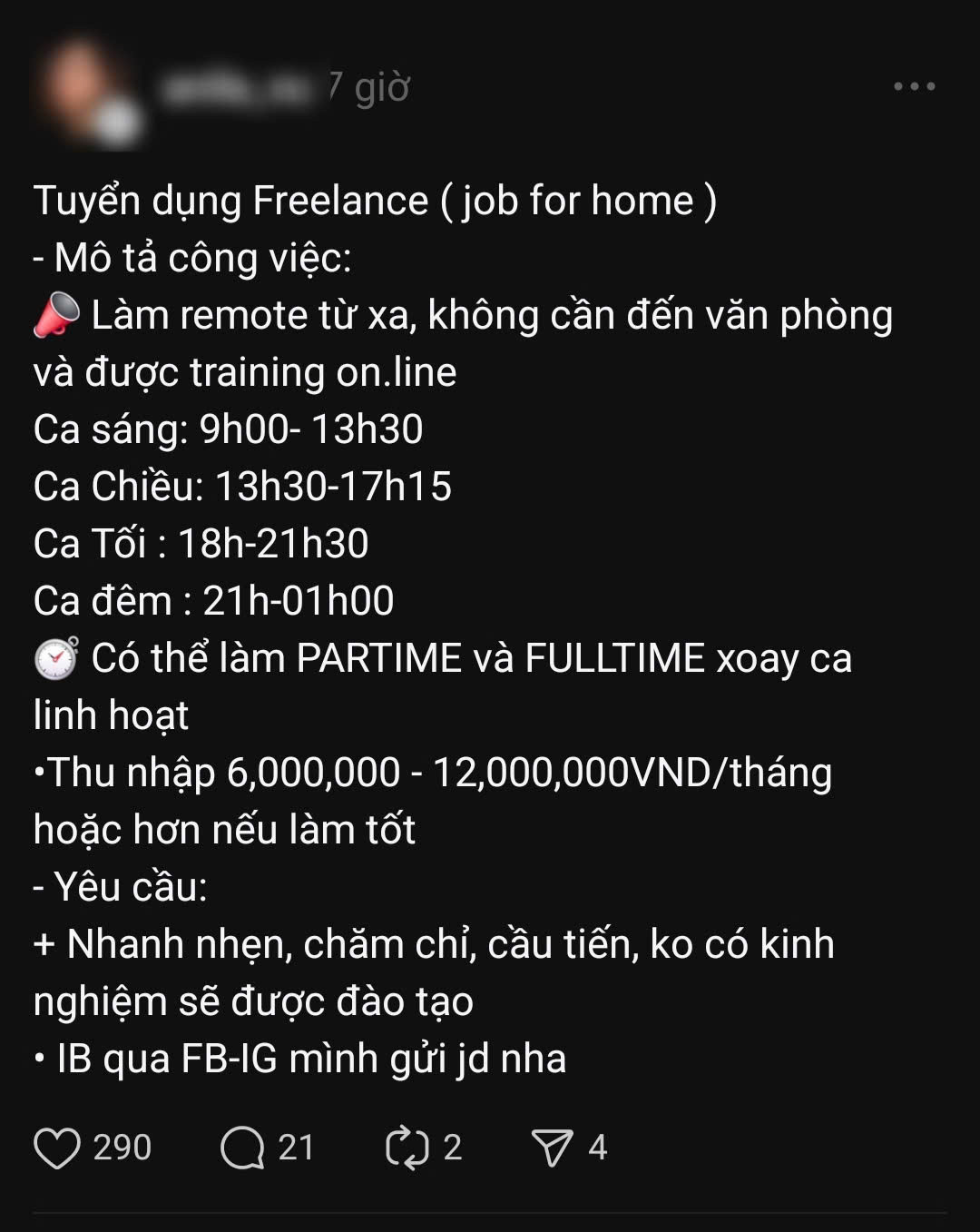 Trào lưu tuyển dụng trên mạng xã hội Threads thu hút nhiều ứng viên trẻ tuổi. (Ảnh chụp màn hình).