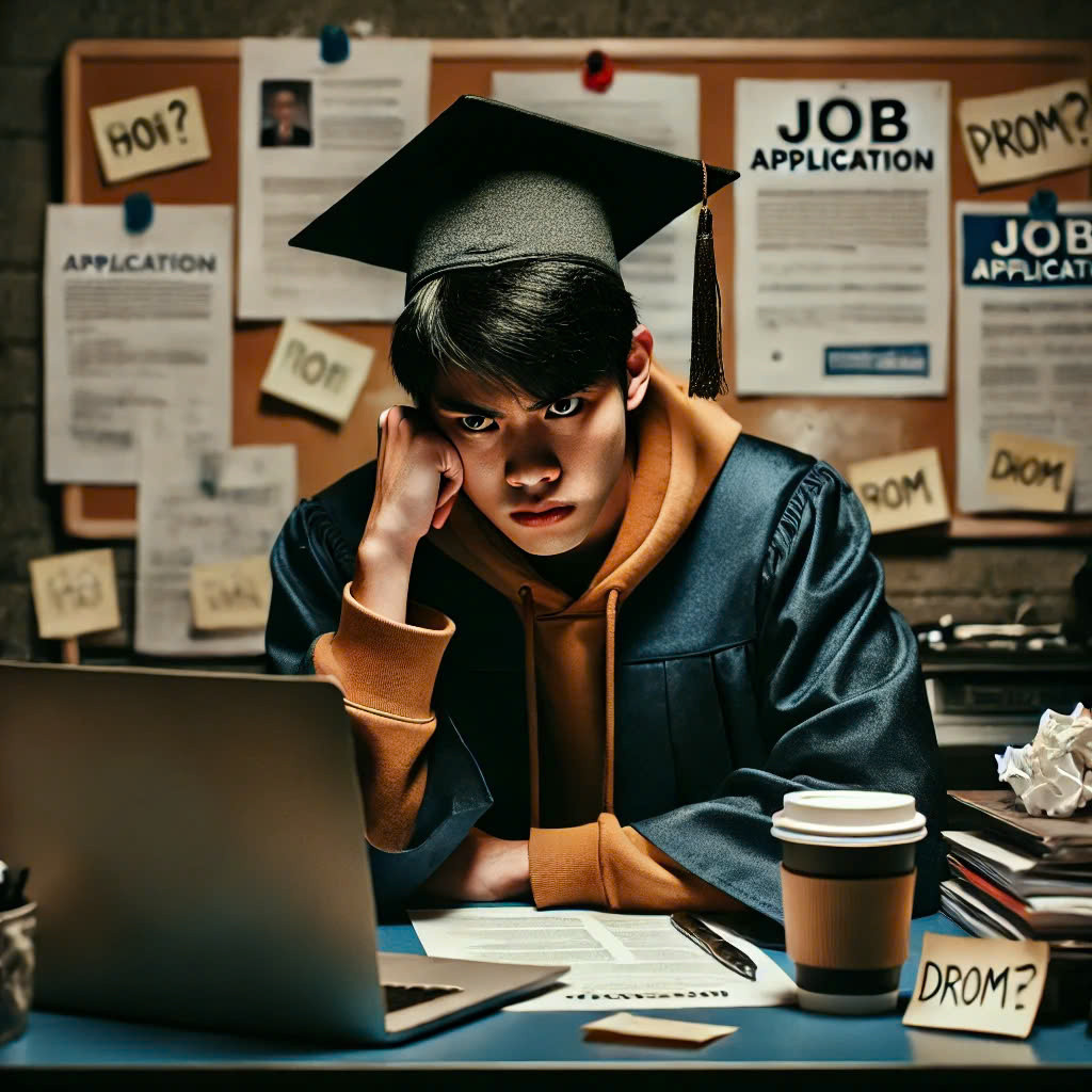 Chán nản, áp lực với công việc, cuộc sống, nhiều sinh viên chọn cách học lên cao như một giải pháp "thoát ly" khỏi thực tại (Ảnh minh họa bởi AI).