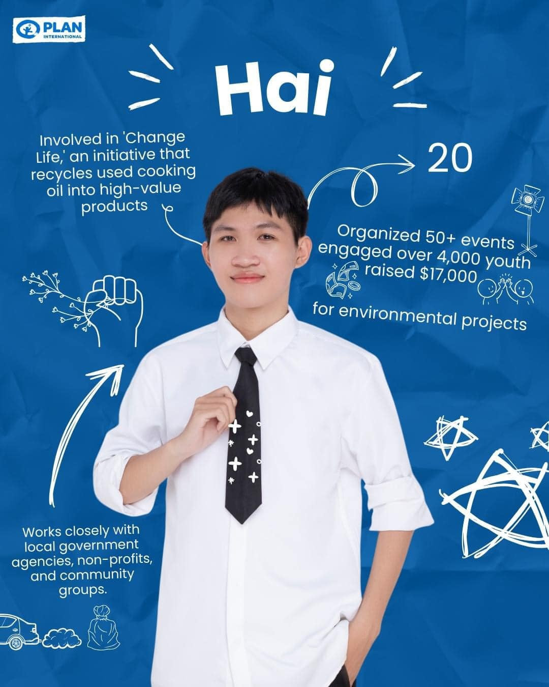 Hải được lựa chọn là Top 10 thanh niên tham dự Đại biểu thanh niên Việt Nam tại Youth Leadership Academy.