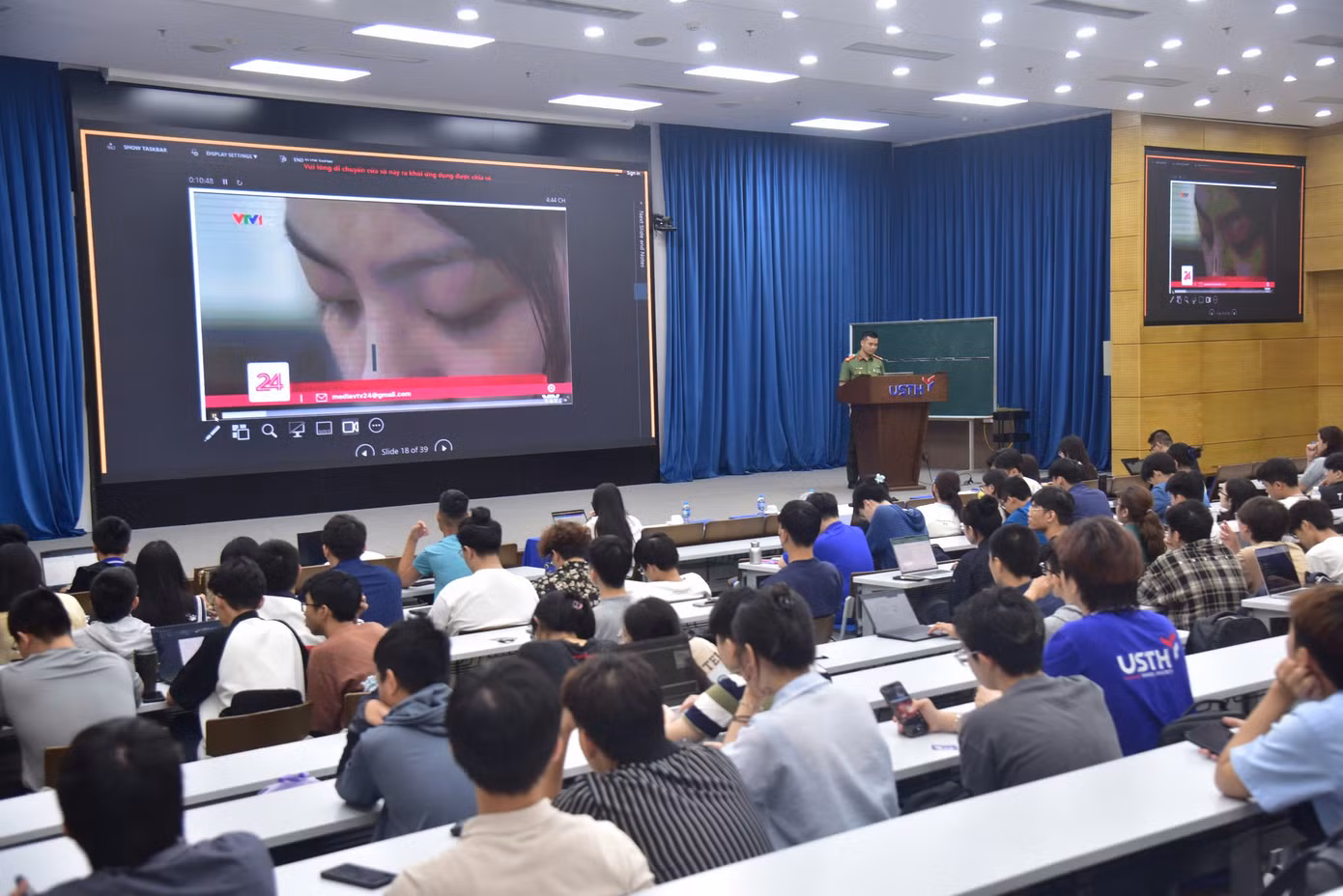 Đại úy đưa ra những ví dụ trực quan để cảnh báo bẫy lừa đảo.