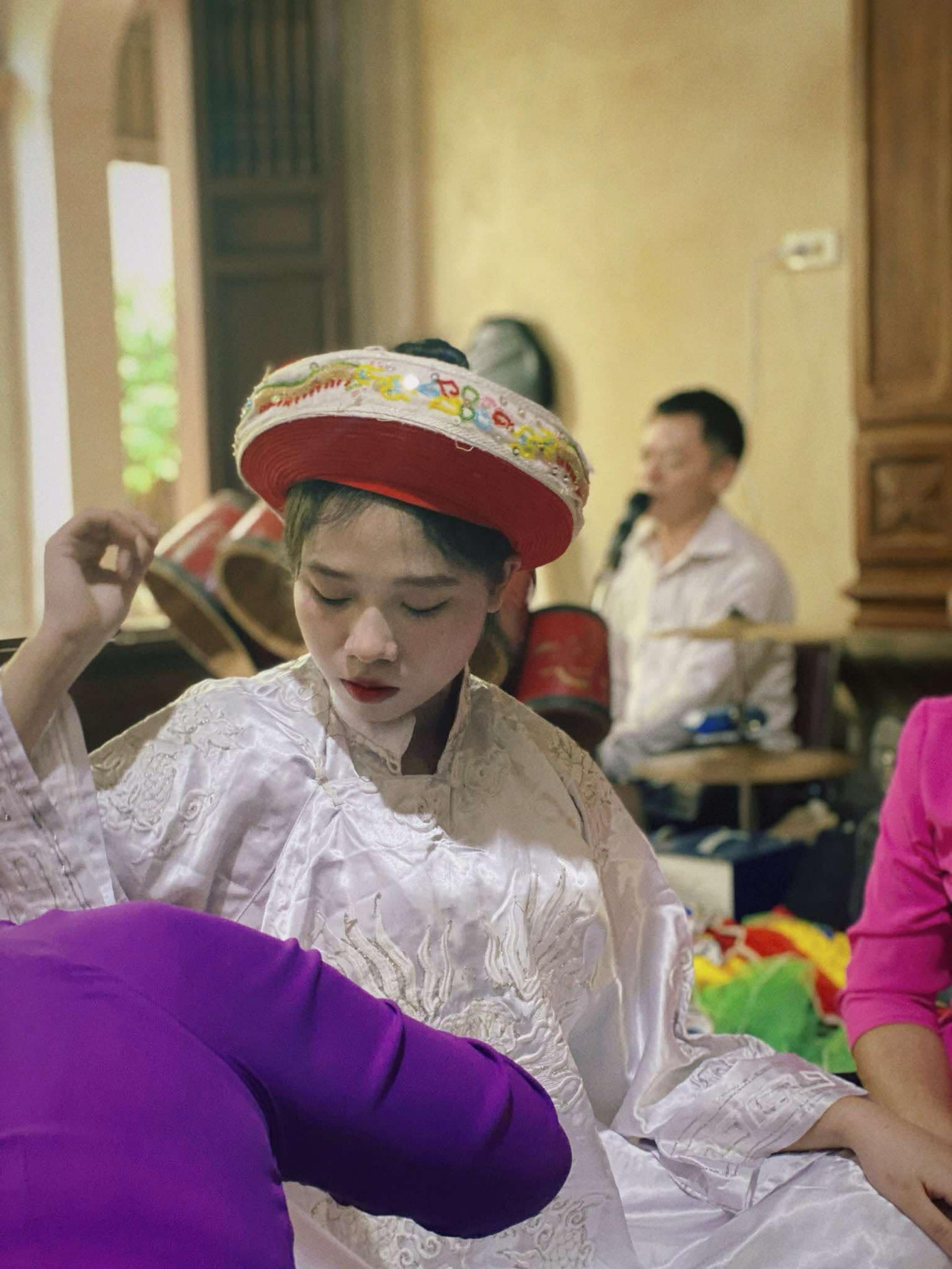 Thanh Phương chuẩn bị trong buổi chầu.