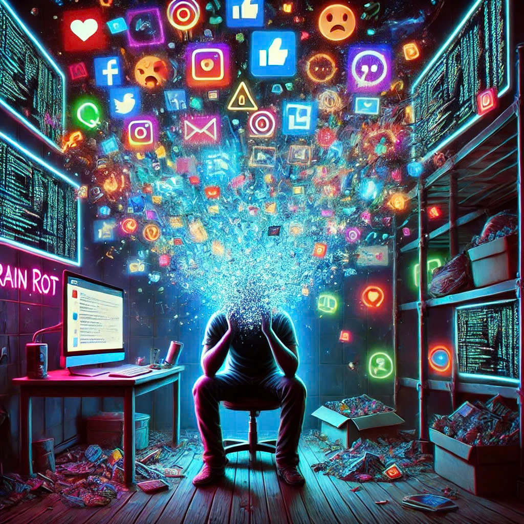 Từ &quot;brain rot&quot; chủ yếu gắn liền với những lo ngại về tác động tiêu cực của việc lạm dụng mạng xã hội và nội dung trực tuyến kém chất lượng. (Ảnh minh họa)
