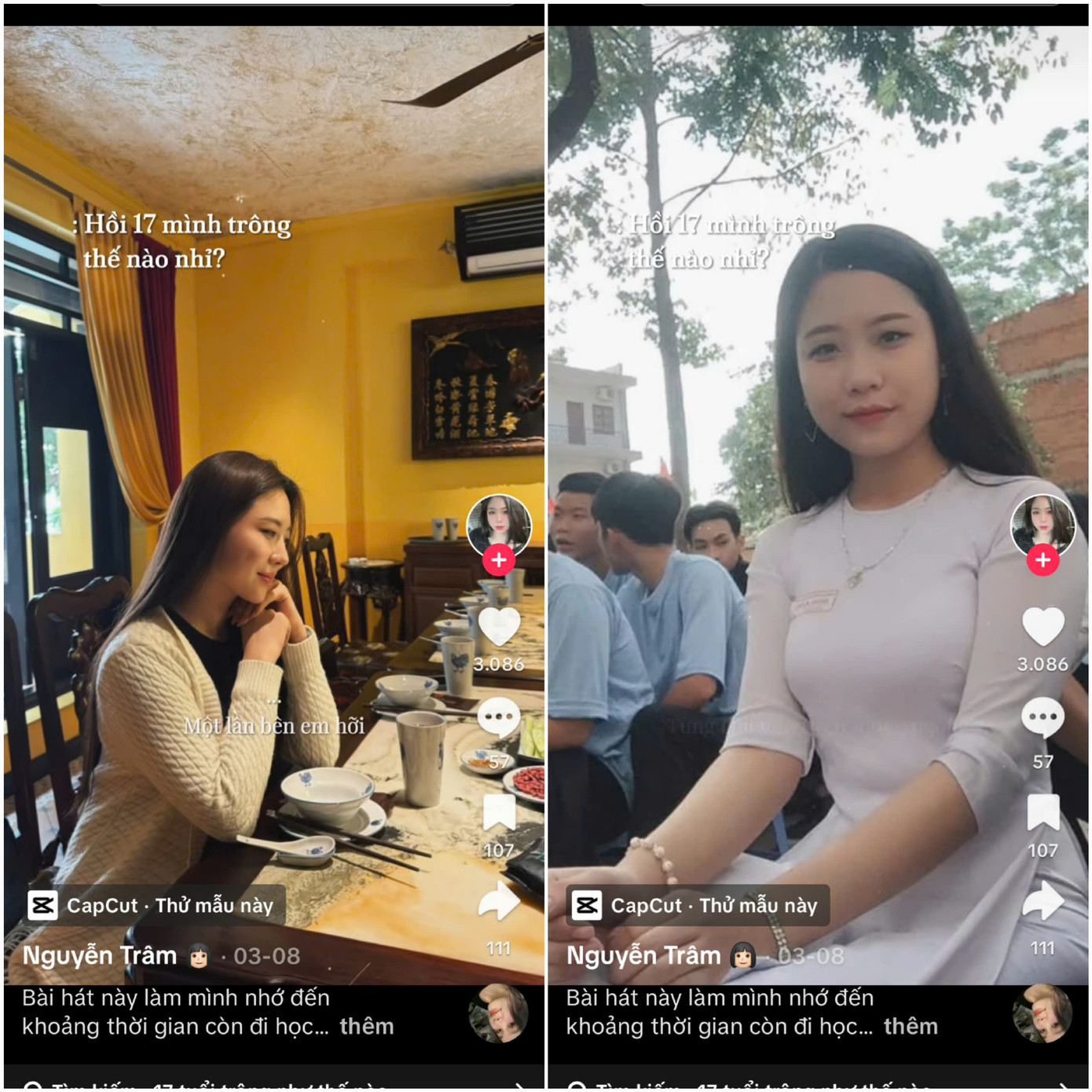 Những video TikTok đu trend "quay lại tuổi 17". (Ảnh: Chụp màn hình) Những video TikTok đu trend "quay lại tuổi 17". (Ảnh: Chụp màn hình)