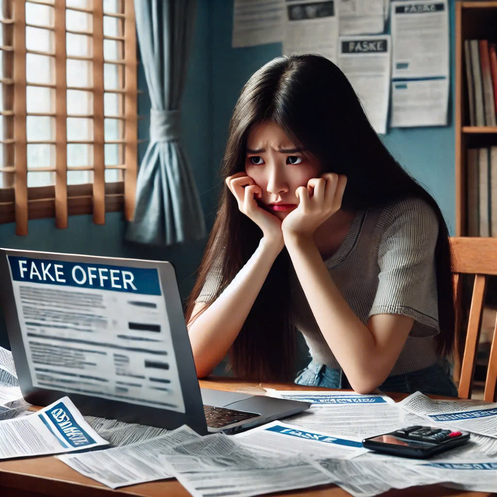 Nhiều sinh viên lao đao vì lừa đảo online. (Ảnh minh họa bởi AI) Nhiều sinh viên lao đao vì lừa đảo online. (Ảnh minh họa bởi AI)