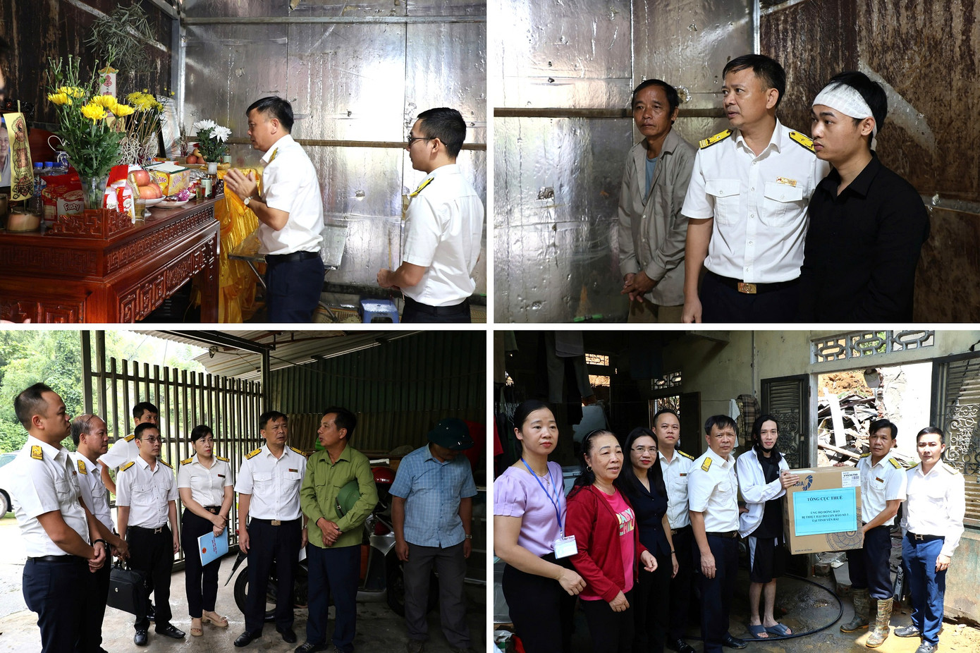 Đoàn công tác đã trực tiếp đến chia buồn với gia đình em Trần Văn Thi tại thôn Lâm Tiến, xã Mường Vi có 3 người thân bị mất do bão lũ và chia sẻ sâu sắc trước những mất mát của bà con địa phương Đoàn công tác đã trực tiếp đến chia buồn với gia đình em Trần Văn Thi tại thôn Lâm Tiến, xã Mường Vi có 3 người thân bị mất do bão lũ và chia sẻ sâu sắc trước những mất mát của bà con địa phương