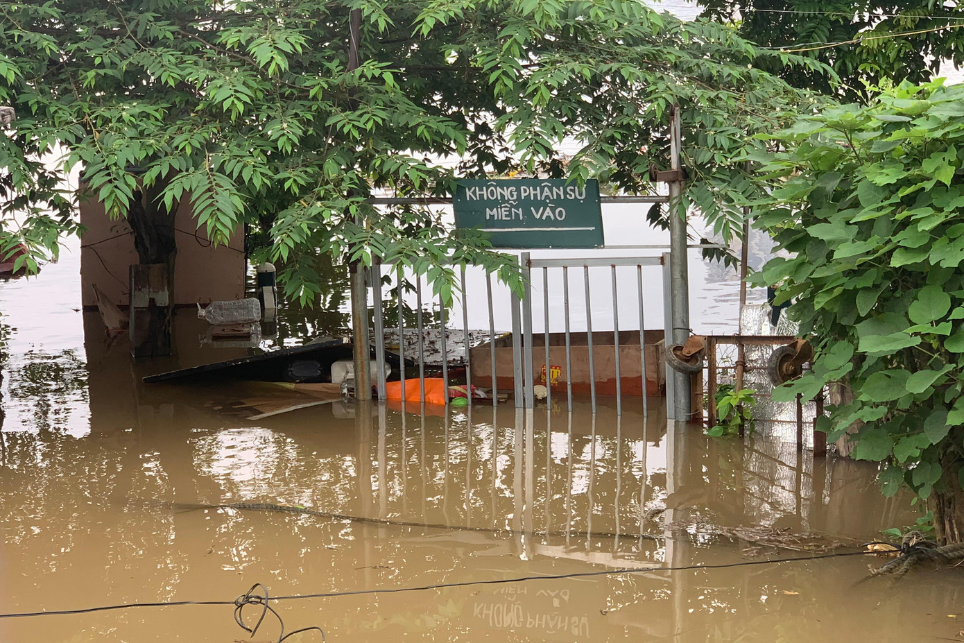 Nhiều khu vực ven sông chìm trong biển nước. Nhiều khu vực ven sông chìm trong biển nước.