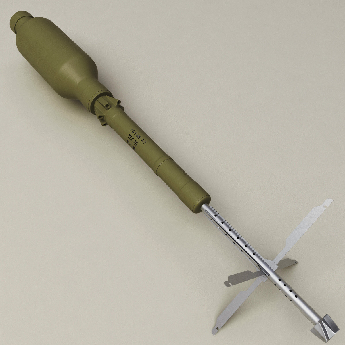 Đạn phóng lựu nhiệt áp (Model 3D) 