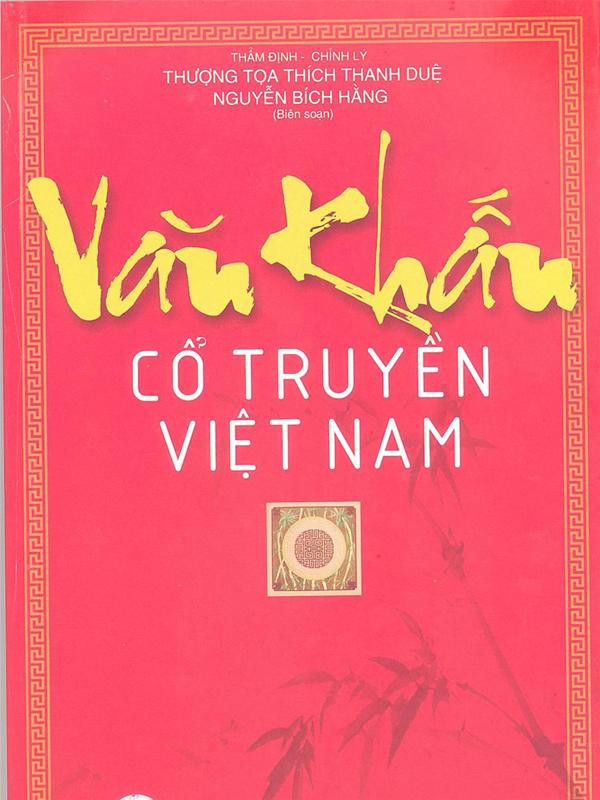 Bìa sách “Văn khấn cổ truyền Việt Nam” của nhà sách Hương Thủy (có logo tem chống giả)