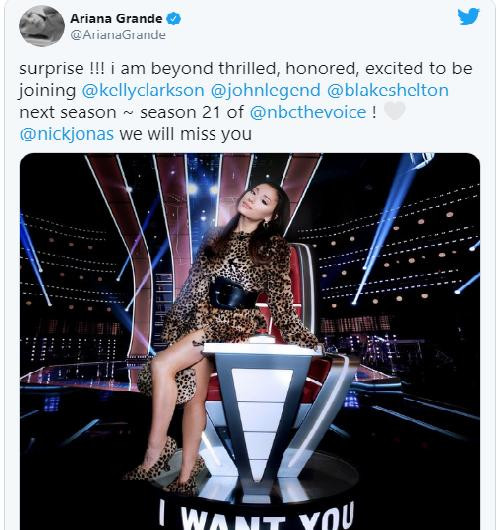 Đoạn tweet gây “bão” của Ariana Grande.