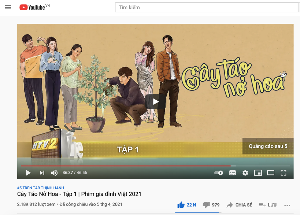 Cả 3 tập của phim đều lọt Top Trending YouTube