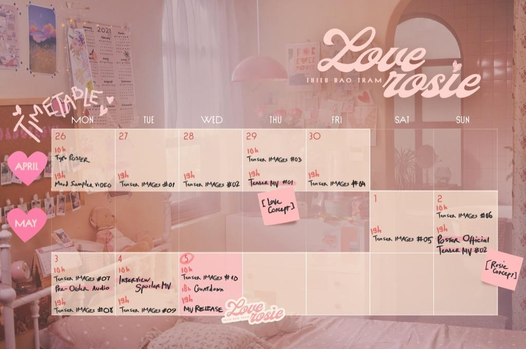 Lịch trình cụ thể dành cho màn comeback Love Rosie Lịch trình cụ thể dành cho màn comeback Love Rosie