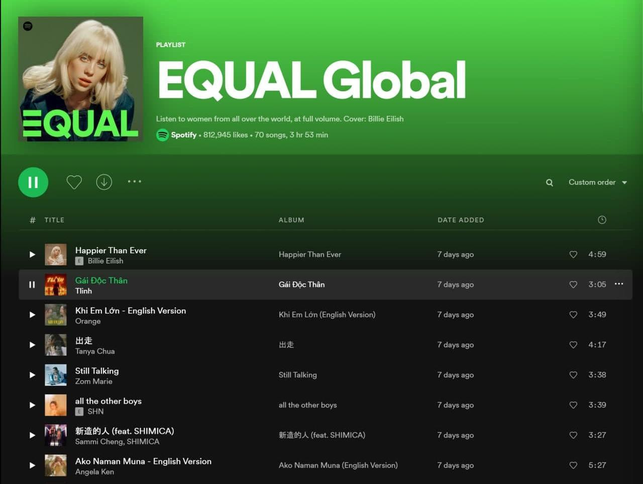 Ca khúc Gái Độc Thân trong playlist EQUAL Global Ca khúc Gái Độc Thân trong playlist EQUAL Global