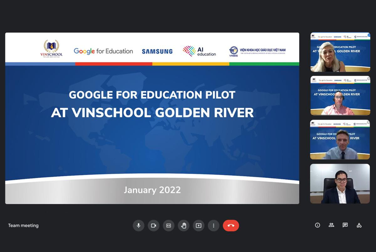 Ban lãnh đạo Hệ thống Giáo dục Vinschool cùng đại diện đến từ Google và Samsung trong cuộc họp triển khai chương trình Ban lãnh đạo Hệ thống Giáo dục Vinschool cùng đại diện đến từ Google và Samsung trong cuộc họp triển khai chương trình