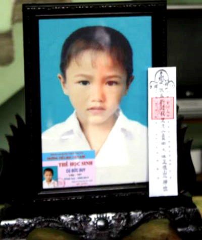 Di ảnh của bé Cù Văn Duy