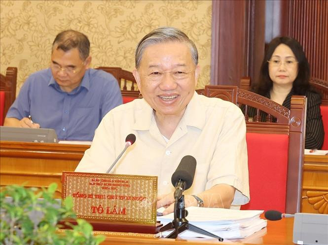 Tổng Bí thư, Chủ tịch nước Tô Lâm phát biểu kết luận. Ảnh: Trí Dũng/TTXVN.