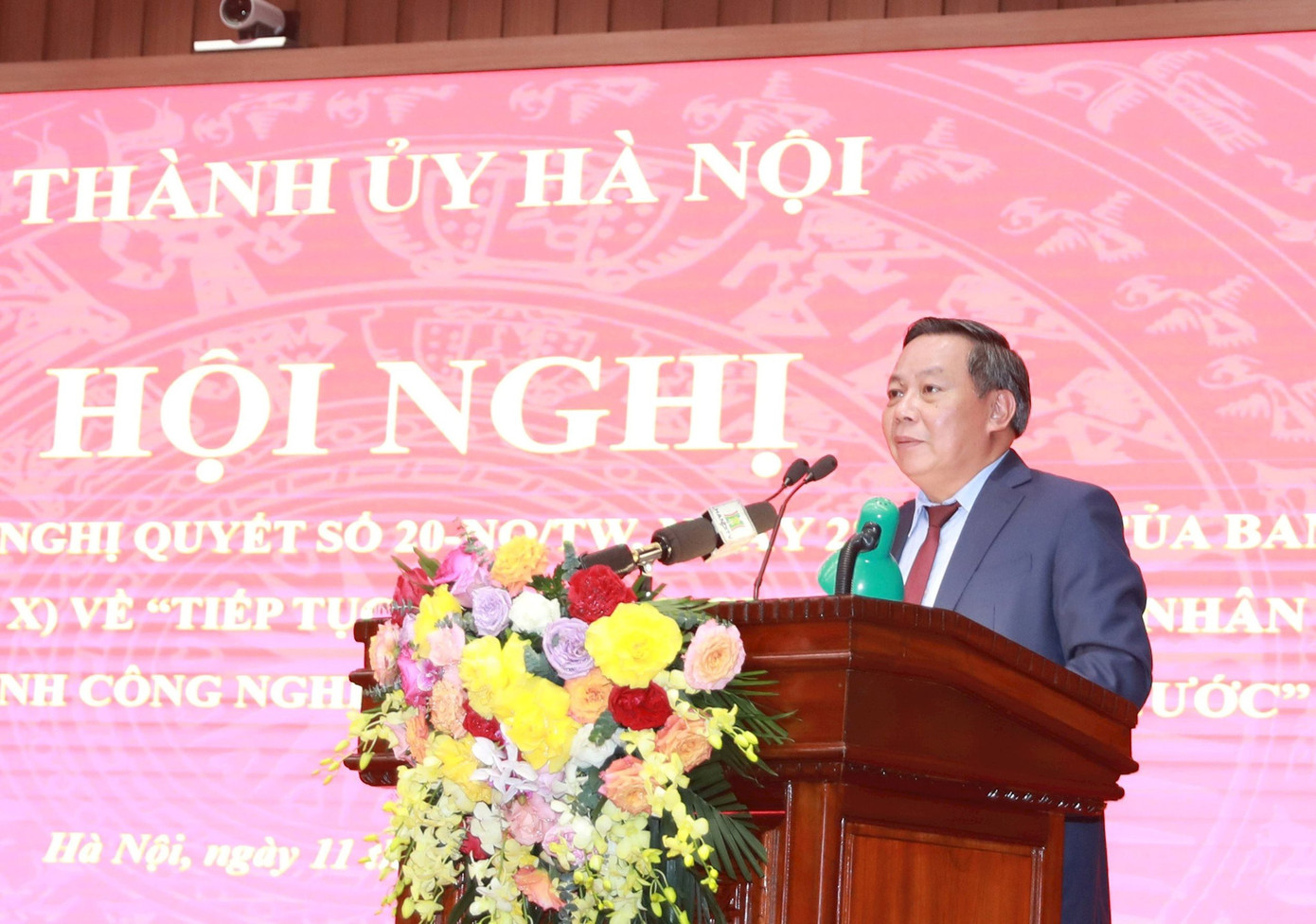 Phó Bí thư Thành uỷ Hà Nội Nguyễn Văn Phong phát biểu tại hội nghị. Ảnh: PV. Phó Bí thư Thành uỷ Hà Nội Nguyễn Văn Phong phát biểu tại hội nghị. Ảnh: PV.