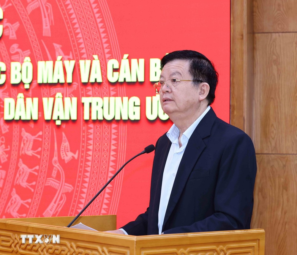 Trưởng Ban Dân vận Trung ương Mai Văn Chính phát biểu tại hội thảo. Ảnh: TTXVN. Trưởng Ban Dân vận Trung ương Mai Văn Chính phát biểu tại hội thảo. Ảnh: TTXVN.