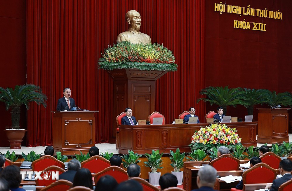 Tổng Bí thư, Chủ tịch nước Tô Lâm phát biểu khai mạc hội nghị. Ảnh: TTXVN.