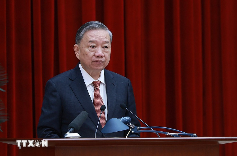 Tổng Bí thư, Chủ tịch nước Tô Lâm phát biểu khai mạc hội nghị. Ảnh: TTXVN.