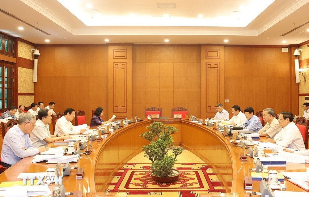 Tổng Bí thư, Chủ tịch nước Tô Lâm chủ trì cuộc họp. Ảnh: TTXVN.