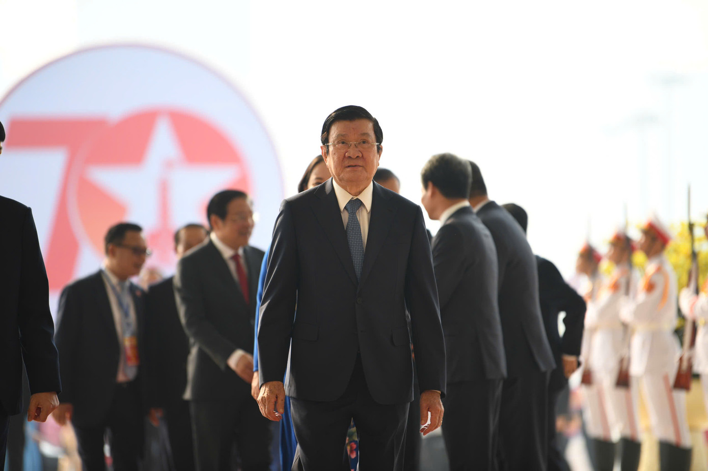Nguyên Chủ tịch nước Trương Tấn Sang tới dự lễ kỷ niệm. Ảnh: Như Ý. Nguyên Chủ tịch nước Trương Tấn Sang tới dự lễ kỷ niệm. Ảnh: Như Ý.