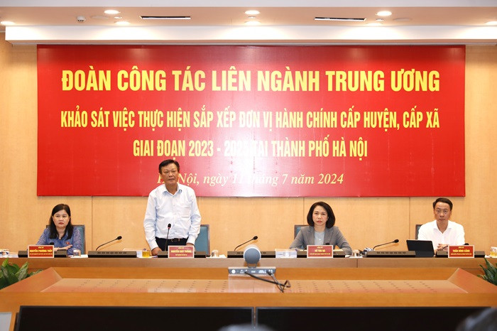 Thứ trưởng Bộ Nội vụ Nguyễn Duy Thăng phát biểu tại hội nghị. Ảnh: Phạm Linh