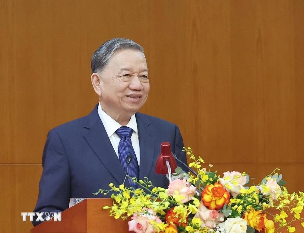 Tổng Bí thư Tô Lâm phát biểu chỉ đạo tại hội nghị. Ảnh: TTXVN. Tổng Bí thư Tô Lâm phát biểu chỉ đạo tại hội nghị. Ảnh: TTXVN.