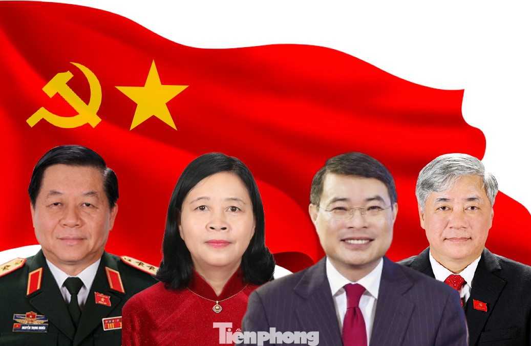 Các ông, bà được bầu bổ sung vào Bộ Chính trị khoá XIII (từ trái qua): Nguyễn Trọng Nghĩa, Bùi Thị Minh Hoài, Lê Minh Hưng, Đỗ Văn Chiến. Ảnh: Tạ Trang. Các ông, bà được bầu bổ sung vào Bộ Chính trị khoá XIII (từ trái qua): Nguyễn Trọng Nghĩa, Bùi Thị Minh Hoài, Lê Minh Hưng, Đỗ Văn Chiến. Ảnh: Tạ Trang.