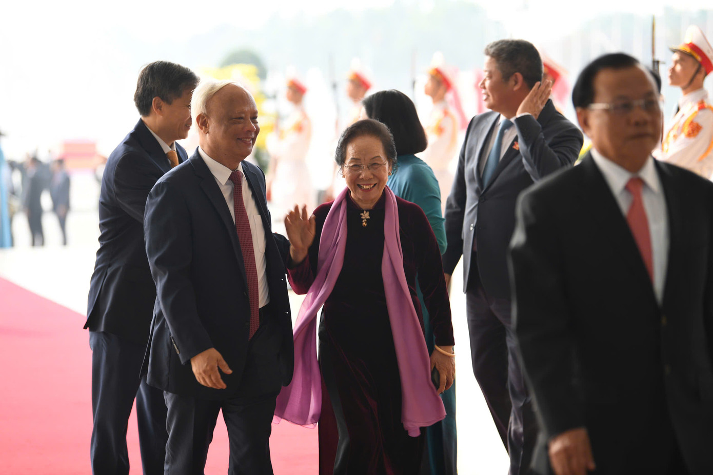 Nguyên Phó Chủ tịch nước Trương Mỹ Hoa, nguyên Phó Chủ tịch nước Nguyễn Thị Doan tới dự chương trình kỷ niệm. Ảnh: Như Ý. Nguyên Phó Chủ tịch nước Trương Mỹ Hoa, nguyên Phó Chủ tịch nước Nguyễn Thị Doan tới dự chương trình kỷ niệm. Ảnh: Như Ý.