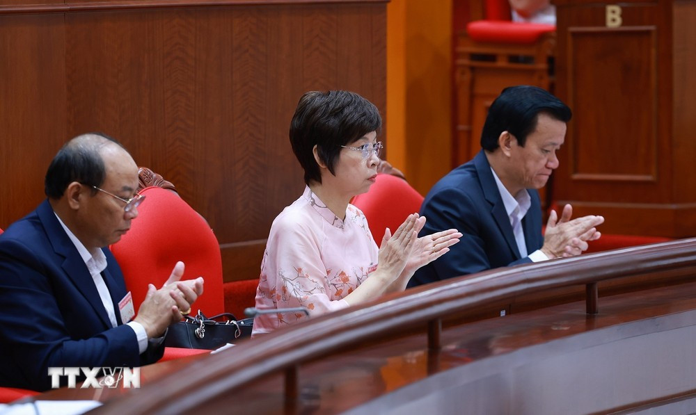 Các đại biểu tham dự khai mạc Hội nghị lần thứ 10 Ban Chấp hành Trung ương Đảng Cộng sản Việt Nam khóa XIII. Ảnh: Dương Giang/TTXVN.