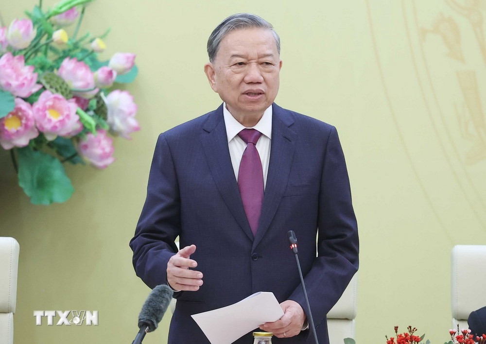 Tổng Bí thư Tô Lâm phát biểu tại hội nghị. Ảnh: TTXVN.