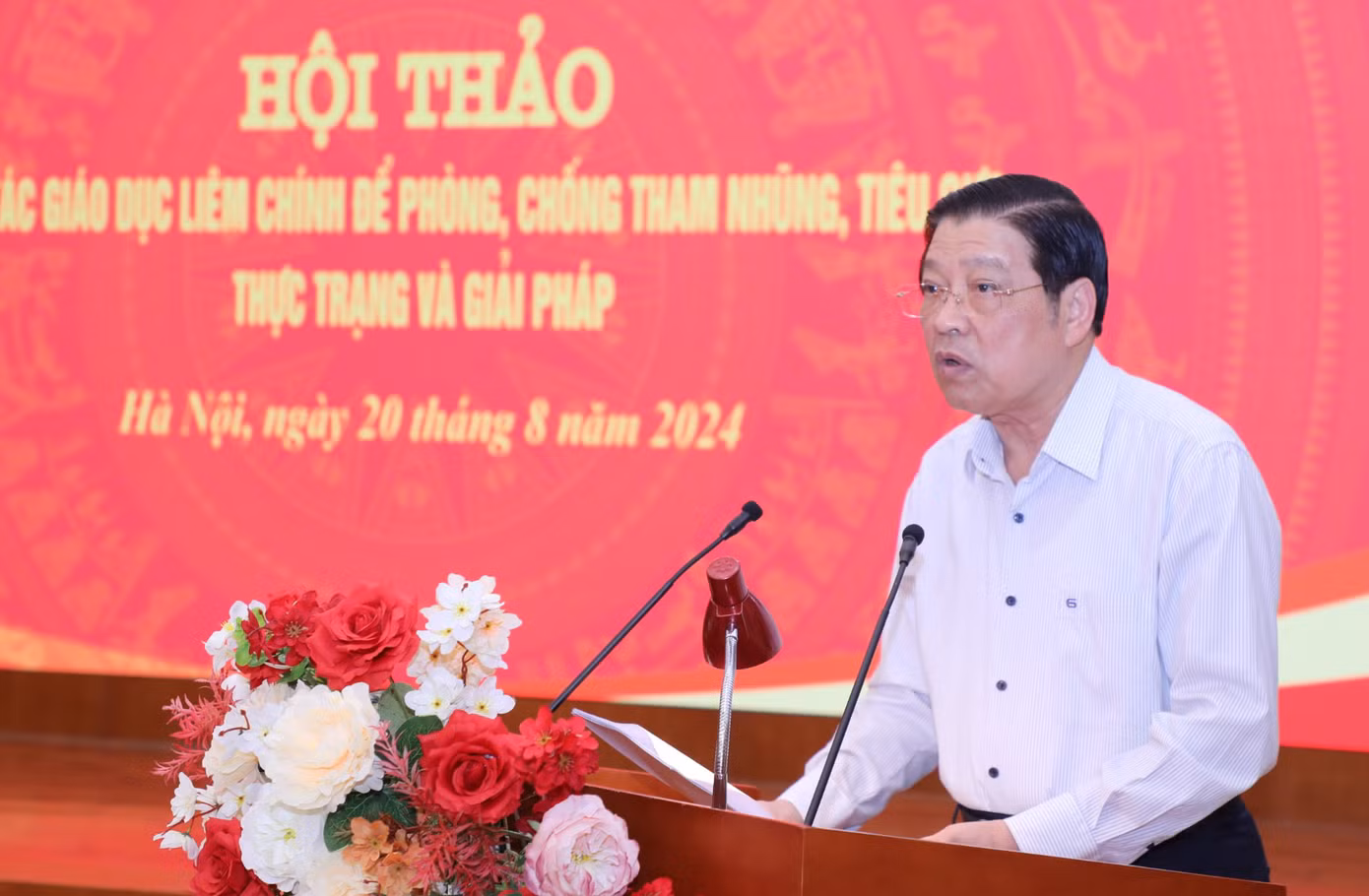 Trưởng Ban Nội chính T.Ư Phan Đình Trạc phát biểu tại hội thảo. Ảnh: PV.