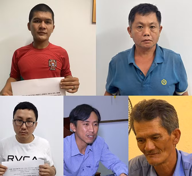 Các bị can trong đường dây mua bán trái phép thông tin tài khoản ngân hàng ở Đồng Tháp. Ảnh: Công an Đồng Tháp. Các bị can trong đường dây mua bán trái phép thông tin tài khoản ngân hàng ở Đồng Tháp. Ảnh: Công an Đồng Tháp.