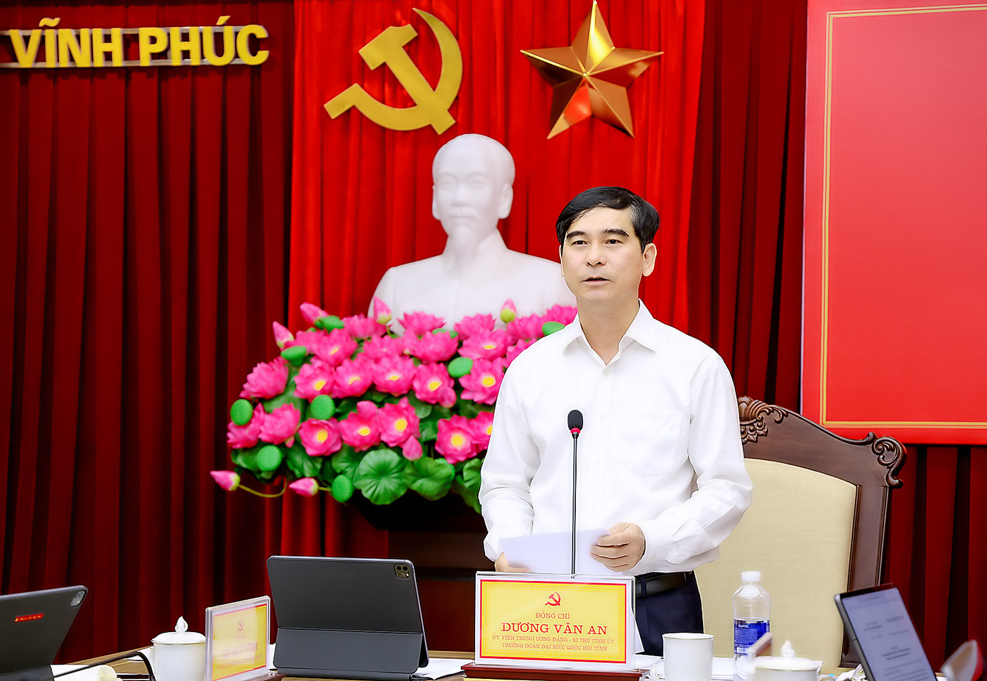 Bí thư Tỉnh uỷ Vĩnh Phúc Dương Văn An. Ảnh: VP. Bí thư Tỉnh uỷ Vĩnh Phúc Dương Văn An. Ảnh: VP.