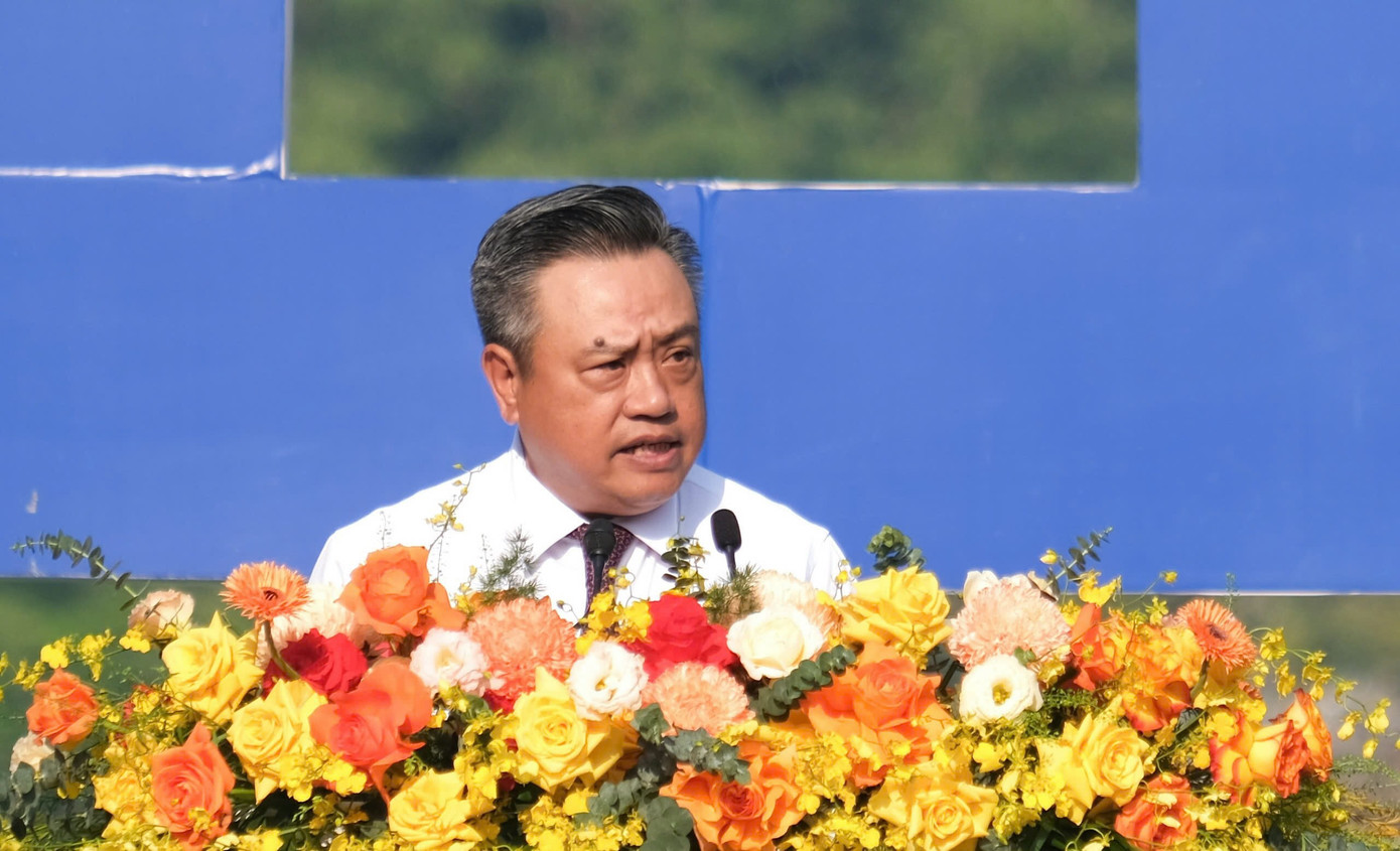 Chủ tịch UBND thành phố Hà Nội Trần Sỹ Thanh phát biểu khai mạc chương trình. Ảnh: PV.