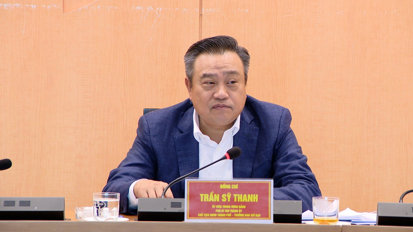 Chủ tịch UBND thành phố Hà Nội Trần Sỹ Thanh phát biểu tại phiên họp. Ảnh: PV. Chủ tịch UBND thành phố Hà Nội Trần Sỹ Thanh phát biểu tại phiên họp. Ảnh: PV.