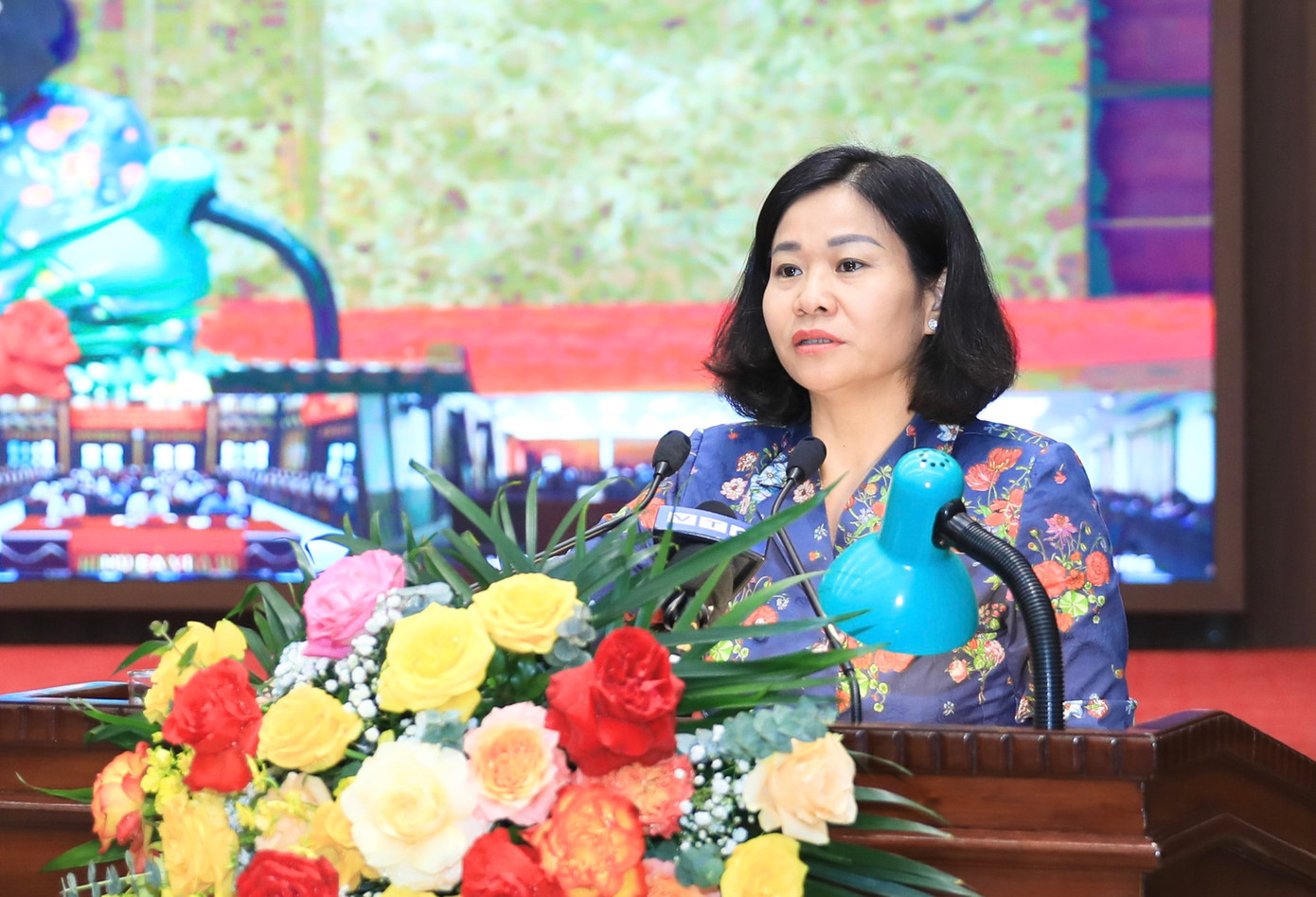 Phó Bí thư Thường trực Thành uỷ Hà Nội Nguyễn Thị Tuyến phát biểu tại hội nghị. Ảnh: HNM. Phó Bí thư Thường trực Thành uỷ Hà Nội Nguyễn Thị Tuyến phát biểu tại hội nghị. Ảnh: HNM.