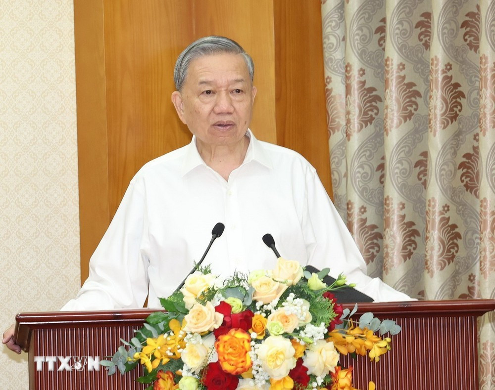 Tổng Bí thư, Chủ tịch nước Tô Lâm phát biểu tại buổi gặp mặt. Ảnh: TTXVN.